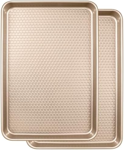 Wildone Baking Sheet Pan Set of 2, Honeycomb Embossed Nonstick Cookie Sheet