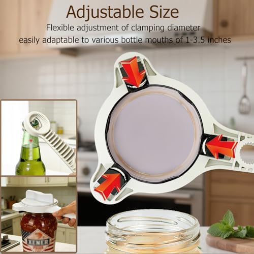 4-in-1 Jar Opener, Ruydiwale Adjustable Jar Opener for Seniors