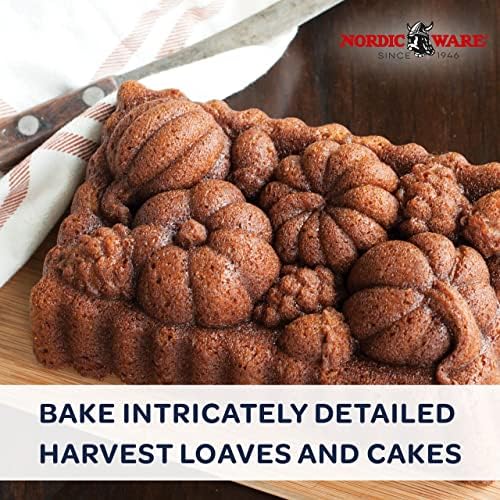 Nordic Ware Harvest Bounty Loaf Pan, 6 cup capacity (Pack of 3)