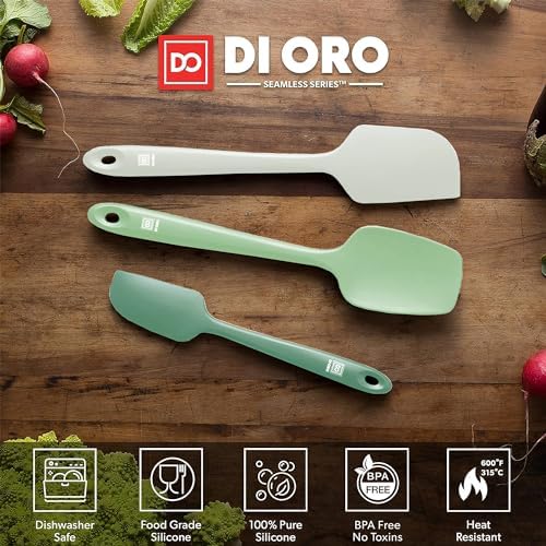DI ORO Silicone Spatula Set - 600F Heat Resistant, 3-Pc Pastel
