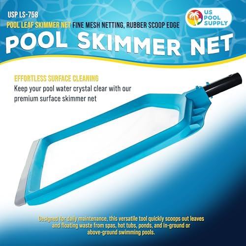 U.S. Pool Supply Pool Skimmer Net - Pool Leaf Skimmer Net, Fine Mesh