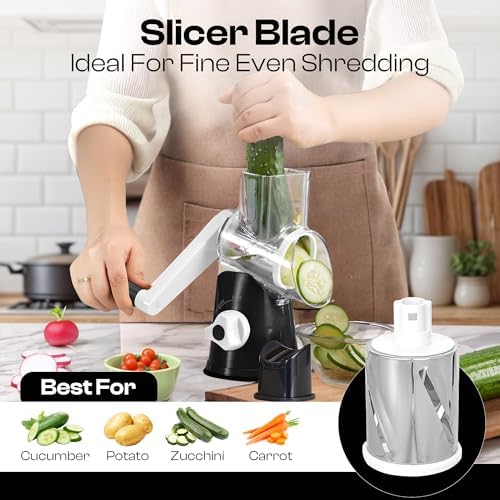 Rotary Cheese Grater Hand Crank - Cheese Shredder Hand Crank with Handle