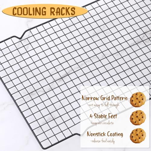 Harloon 3 Pieces Cooling Racks for Baking Wire Grid Set,16 x 9.8 Inch