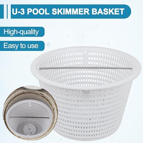 8'' Pool Skimmer Basket with Handle, for Pentair 08650-0007Z Sta-Rite U-3