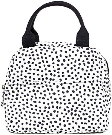 Steel Mill & Co. Insulated Lunch Tote Bag for Women, Black Dots