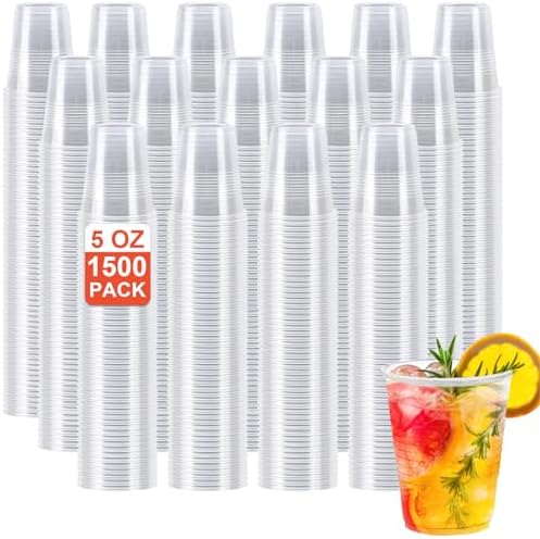 Clawsoff 1500 Pack 5 oz Clear Plastic Cups Disposable Small Mouthwash Cups