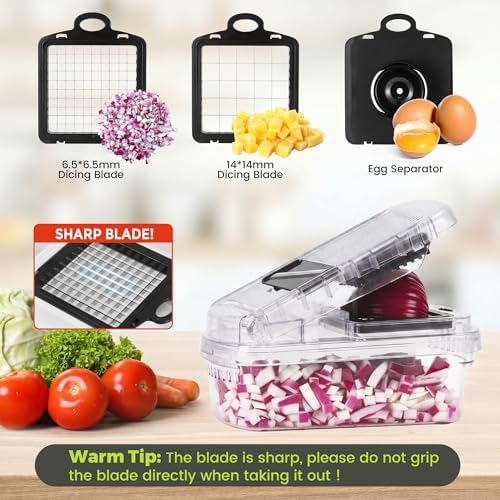 Yusshn Vegetable Chopper, 12-in-1 Food Veggie Chopper Cutter with Container