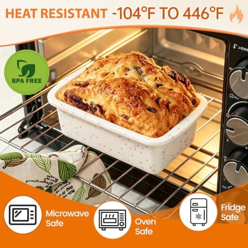 CAKETIME Silicone Mini Loaf Pans - Baking Pans Set for 5.7 x 3.3 Loaf