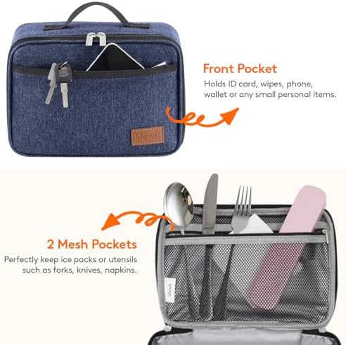 Lifewit Freezable Lunch Box, Insulated Reusable Lunch Bag with 2 Ice Packs