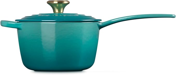 Le Creuset Enameled Cast Iron Signature Saucepan, 1.75 qt., Riviera