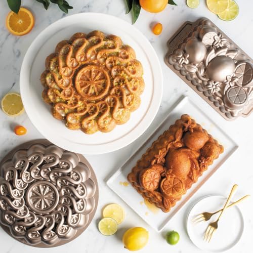 Nordic Ware Citrus Twist Pan, 8 Cup, Toffee