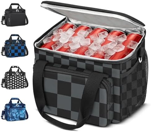 Coobiiya Insulated Lunch Box for Men & Women, Leakproof Lunch Bag Cooler Bag with 4 Pockets,Heavy Duty Lunch Bags Men Cooler Bags for Camping, Travel, Work Kayaking & Beach