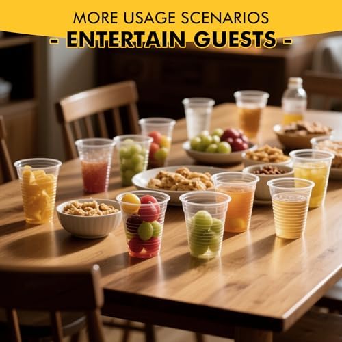 RACETOP 2000 Pack Disposable Plastic Cups 9 oz, Plastic Cups Bulk, Clear Cold Drinking Party Cups, ideal for Wedding,Thanksgiving, Christmas Party