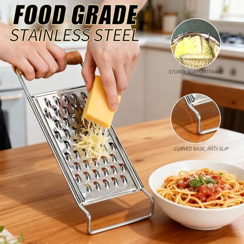2 Pack Stainless Steel Handheld Grater Set,Coarse & Fine Kitchen Zester