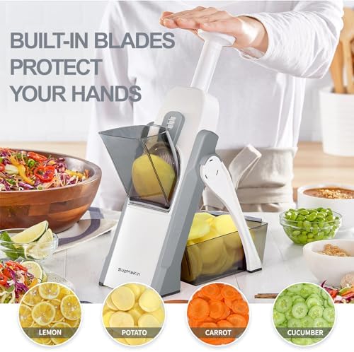 SupMaKin Safe Mandoline Slicer for Kitchen,Adjustable Potato Slicer 1-8 mm