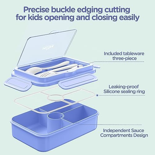 Jelife Bento Lunch Box for Kids, Large Bento-Style Leakproof Bento Boxes
