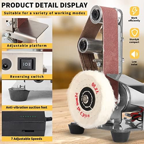 3-in-1 Mini Belt Sander Bench Grinder Polisher Buffer for Jewelry