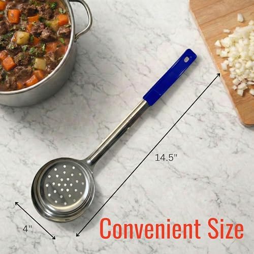 8 oz Slotted Stainless Steel Portion Control Ladle Spoodle - [Pack of 2]