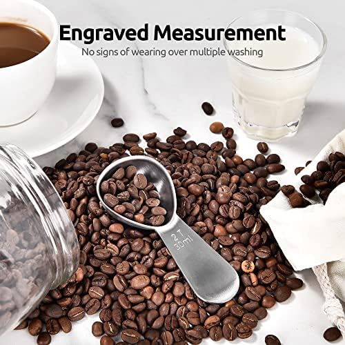 U-Taste 18/8 Stainless Steel Coffee Scoop: 2 Tbsp Scoop Measure Spoon, 2Pcs