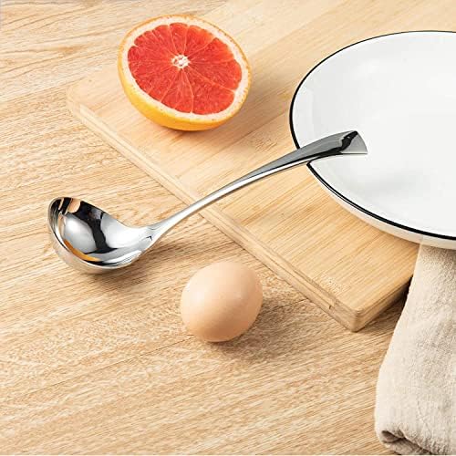 IMEEA 7.6-Inch Small Serving Ladle, 18/10 Stainless Steel Gravy Spoon for Sauce & Dressing, 2-Piece