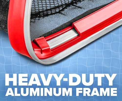 Aluminum Frame Pool Net Rake // Deep Bag Pool Nets for Leaves - Rubber Edge