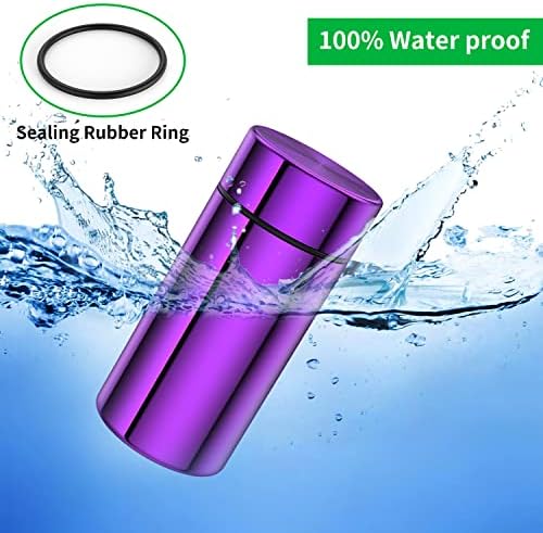 TecQach Portable Aluminum Storage Jar 3-Pack,Airtight Smell Proof Container, Metal Waterproof Small Bottle Multipurpose Container for Coffee & Teas, (Purple+Green+Blue)
