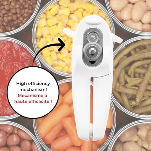 Starfrit Little Beaver Can Opener, Safe, Comfort Grip, White