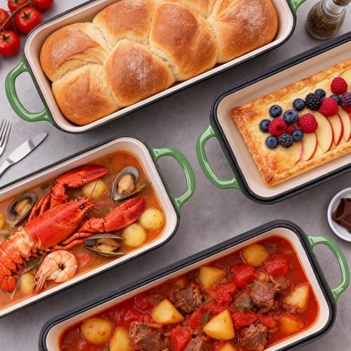 11x5 Inch Cast Iron Bread Pan with Lid, Sourdough Bread Baking