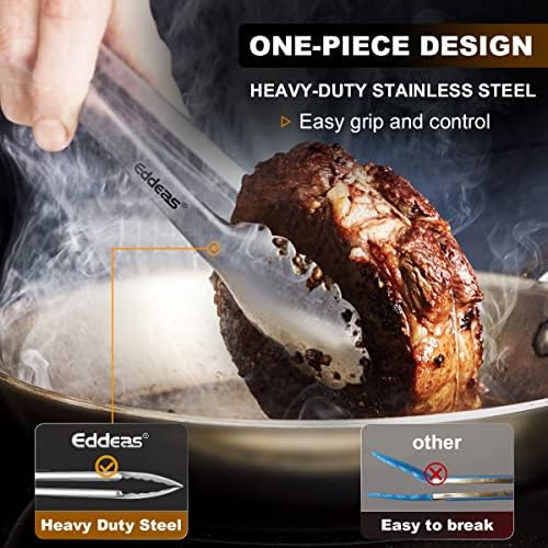 Tongs For Cooking Up to 600 °F Metal Kitchen Tongs 3PCS 7,9,12 Inch
