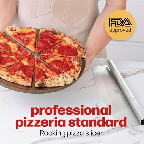 Hans Grill Pizza Cutter Rocker Blade, 14 Inch Stainless Steel