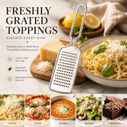 HIC Kitchen Handy Grater Zester, Japanese 420J2 Stainless Steel, Set of 2