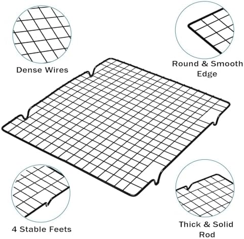 VNIMTI 2 Pack Cooling Rack for Baking Cooking, 11" x 10" Squares Wire Racks