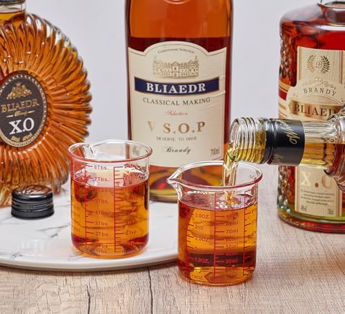Ackers BORO3.3 Glass Measuring Cups with Spouts, 3-Piece Set, 60/120/250 ml
