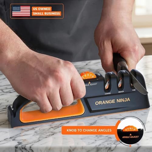 5 Precision Adjust Knife Sharpener- 3-Stage Premium Kitchen Knife Sharpener