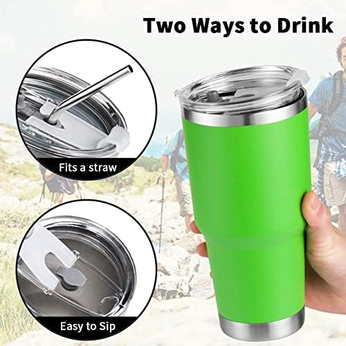 D·S 30 oz Lime Tumbler Double Wall Vacuum Insulated Travel Coffee Mug