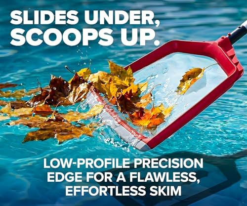 Pool Leaf Skimmer Net Head // Flat Pool Skimmer Net, Rubber Edge - 15 Feet