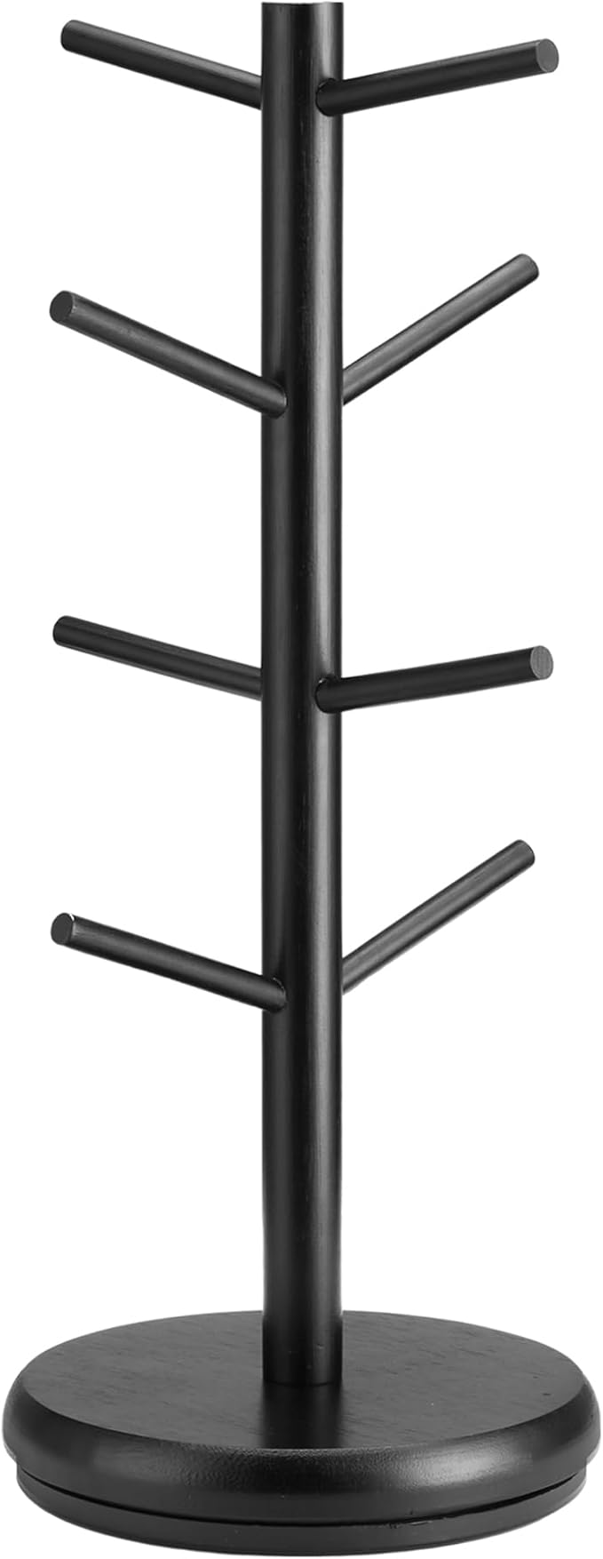 Lorbro Coffee Mug Tree, 360° Rotated Mug Holder with 8 Hooks, Wooden Coffee Cup Holder Rack Stand Accessories for Countertop Kitchen Decor Organizer