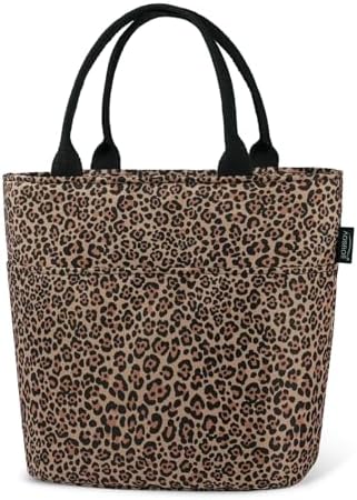 Aosbos Lunch Tote Bag,Insulated Lunch Bag For Women,Work,Office,Leopard