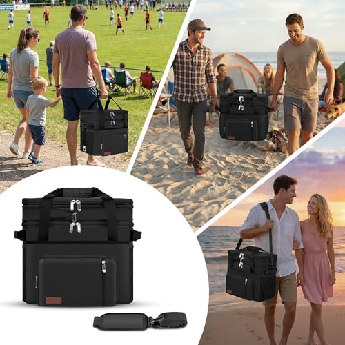 MIYCOO Cooler Bag with Expandable Double Deck, 60 Can Leakproof Cooler