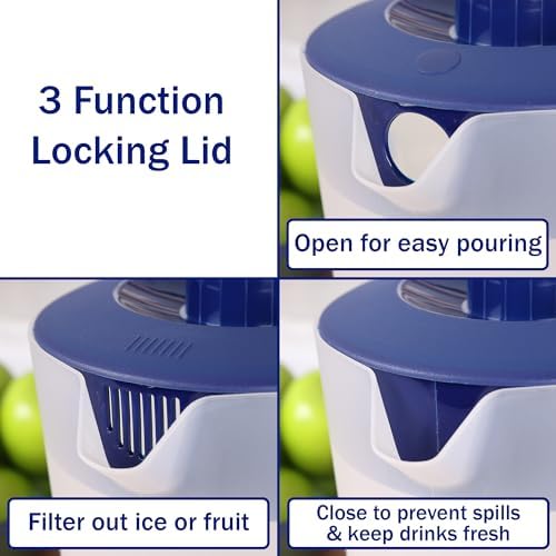 Water Pitcher with Lid 1 Gallon Pitcher BPA Free & Phthalate Free - Navy