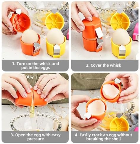 Egg Shell Opener Egg Separator for Raw Eggs,Hard Boiled Egg Peeler Egg Cube Egg Separator,Quickly Cutting Off Cooked Eggs,Stainless Steel Eggshell Breaker Egg Shell Cutter Kitchen Gadgets