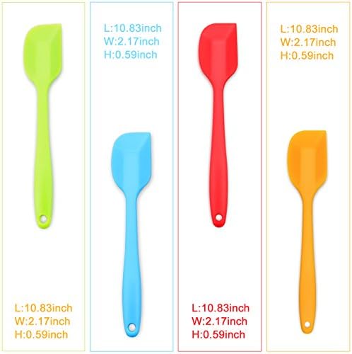 Silicone Spatula 4-piece Set,Heat-Resistant Spatulas,Non-stick Rubber Spatulas with Stainless Steel Core