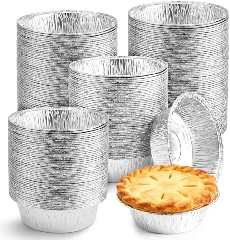 150 Pack 5" Round Tart Pie Foil Pans Disposable Aluminum Foil Tart & Pie Tins for Baking,Cooking,Storage or Reheating