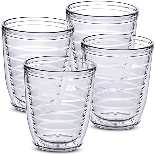 Insulated Tumblers Plastic 12oz 4-pack - Great for Iced Coffee & Hot Drinks