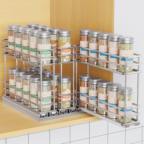 Mystozer Pull Out Spice Rack Organizer for Cabinet, Slide Out Spice Racks
