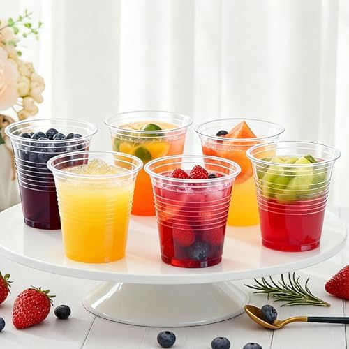 Lamosi 100 Pack 5 oz Clear Plastic Cups, Disposable Party Cups