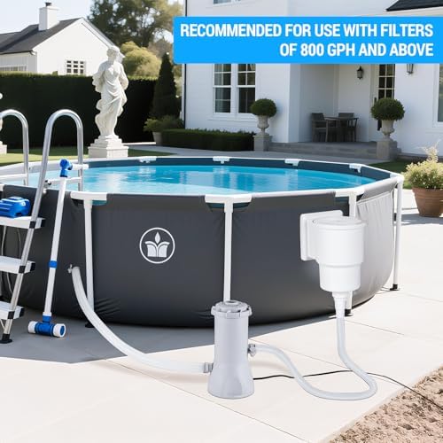 Universal Above Ground Pool Skimmer Kit, Heavy Duty Through Wall Pool Skimmers, Surface Skimmer for Pools for Filter Leaves, Hair, Bugs, and Impurities (Grey)