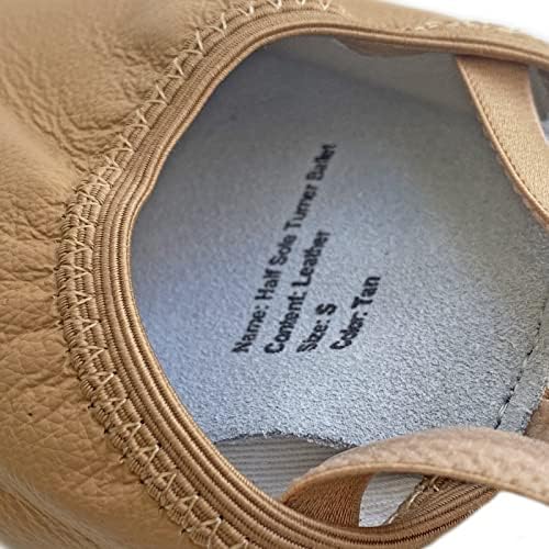DANCEYOU Lyrical Shoes Half Sole Authentic Leather Pirouette Dance Turners