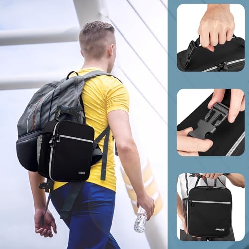 Lunch Bag, Durable Insulated Lunch Box Reusable Adults Tote Bag Lunch Bag Durable Reusable for Adults (Black-White)