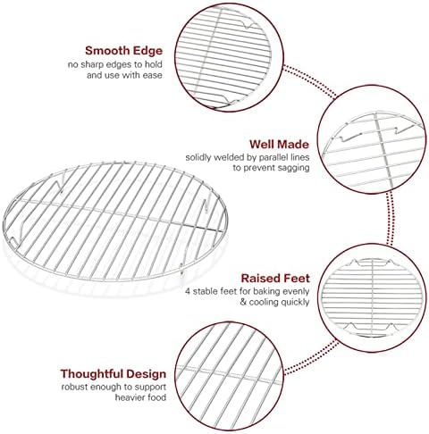 TeamFar Cooling Rack, 10.5 inch Stainless Steel Wire Rack Round